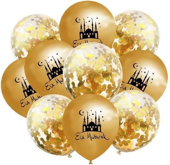 Actual product image MU Style Sara Series Eid Mubarak balloon set (10 pcs.) (1 x)