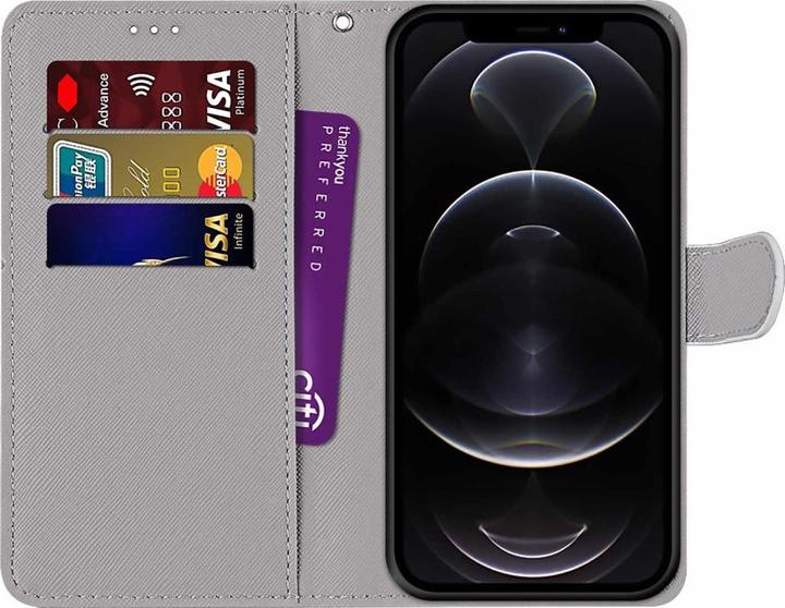 Immagine prodotto Ueli Express iPhone 13 Mini Book Case Custodia con scomparto per carte Radioactivity (Apple iPhone 13 mini)