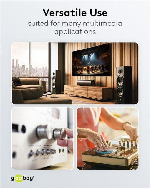 Produktbild Goobay Stereo-Cinchkabel, 1 m, Sharkskin Grey (1 m, Cinch)