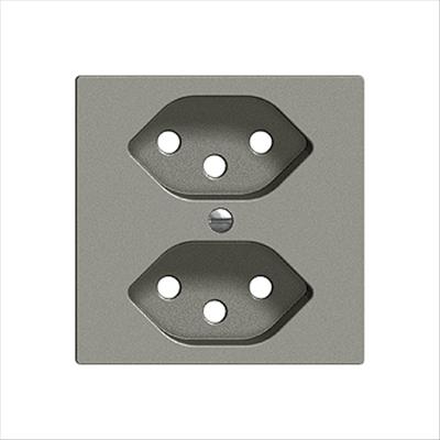 Actual product image Feller Cover set socket 2xT13 dark gray