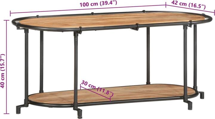 Immagine prodotto VidaXL Mobile TV Mobile TV basso Tavolo TV in legno massiccio di acacia (100 x 42 x 40 cm)