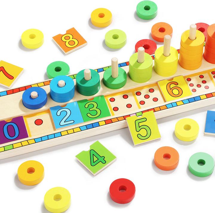 Actual product image Topbright Toys Houten Leerspel Ringen Tellen, 56dlg.