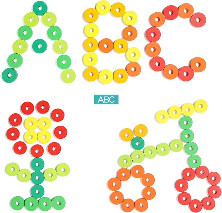 Actual product image Topbright Toys Houten Leerspel Ringen Tellen, 56dlg.
