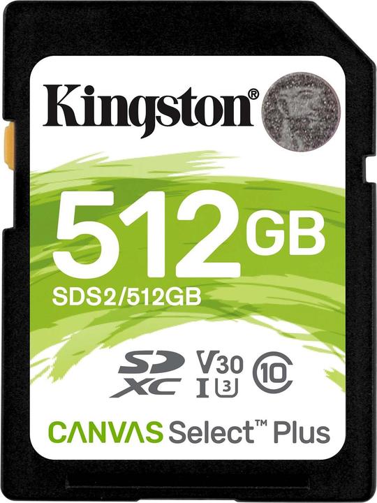 Kingston Canvas Select Plus (512 GB, SDXC, U3, UHS-I)