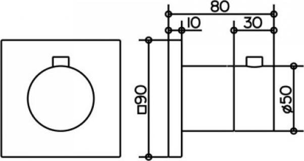 Produktbild Keuco Thermostatarmatur IXMO UP Rosette eckig vc