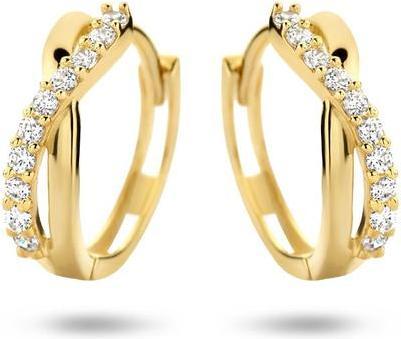 Produktbild Sparkle14 Klatschen Ohrringe Zirkonia - 12,5 mm - Gold (Gelbgold)