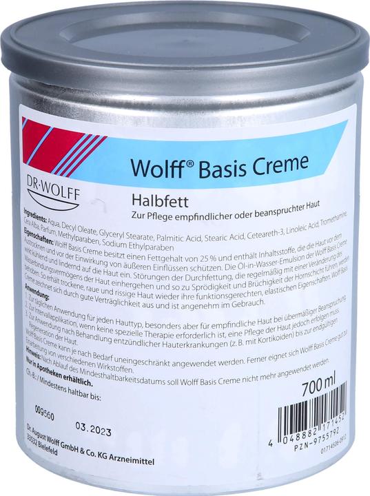 Dr. Wolff Wolff Basis Creme, 700 ml CRE (Körpercreme, 700 ml)