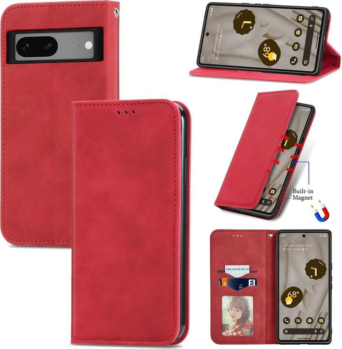 Actual product image König Design Case Mobile Protection for Google Pixel 7A Case Cover Flip Pocket Wallet Cases New (Google Pixel 7a)