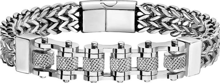 Immagine prodotto Star Piercing Weizenkette silber zweireihig und mittig Fahrradkette (22 cm, senza ottone, Acciaio chirurgico 316L)