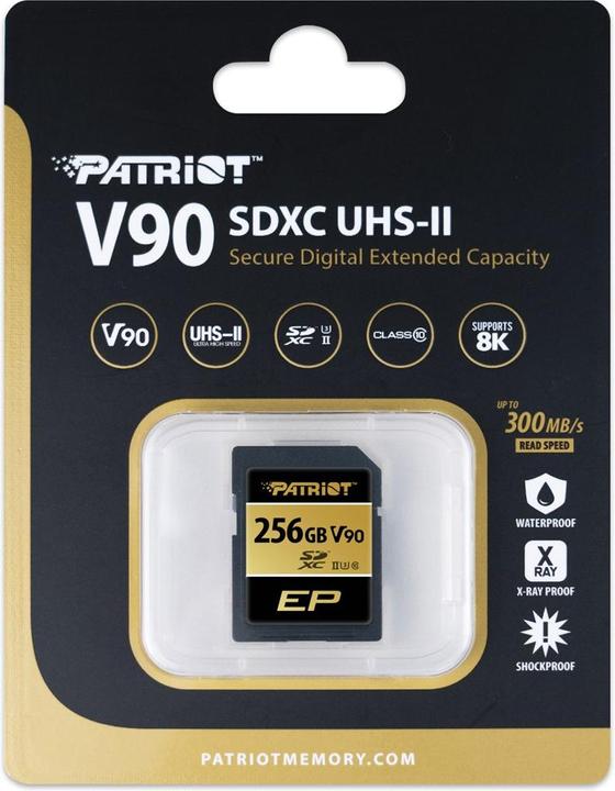 Immagine prodotto Patriot EP SDXC 256 GB Classe 10 UHS-II U3 V90 (256 GB, SDXC, U3, UHS-II)