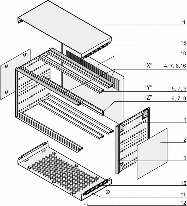 Produktbild Schroff ratiopacPRO Komplettgehäuse - RATIOPAC PRO 3HE 84TE 435T (84 HE, 19 Zoll Rack)