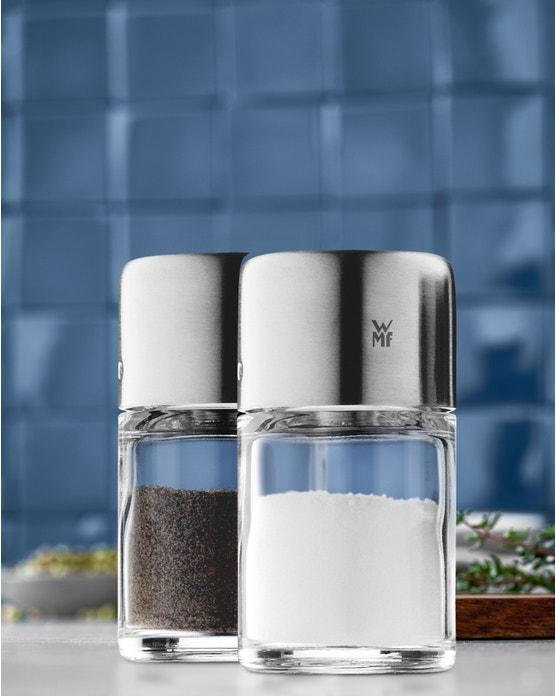 Productafbeelding WMF Zout en Peper Shaker Set 2st Shaker klein Bel Gusto Roestvrij Staal mat (Zout, Peper)