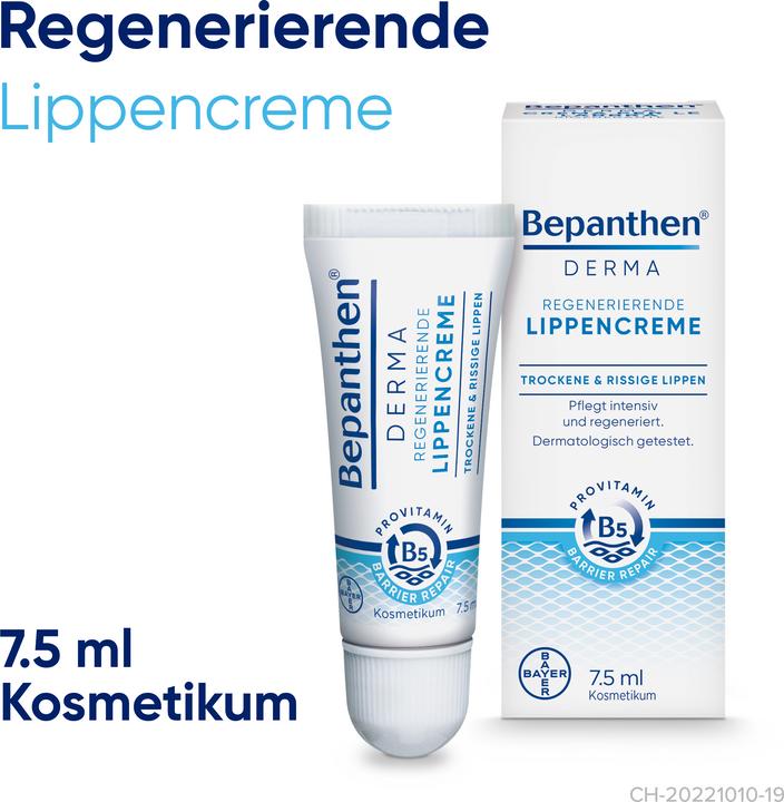 Image du produit Bepanthen Derma Crème pour les lèvres régénérante (Crème, 7.50 ml)