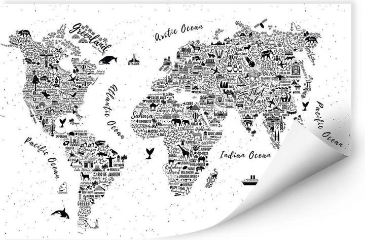 Actual product image Trenddeko World map - Around the world (120 x 80 cm)