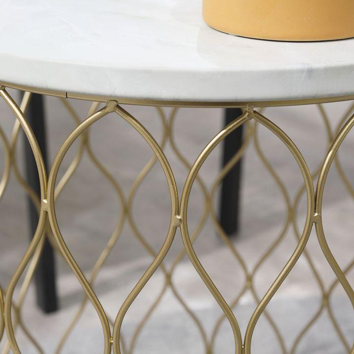 Actual product image Swisshandel24 Set of 2 garden table side tables coffee tables retro wire basket metal basket garden set table (41 x 46 cm)