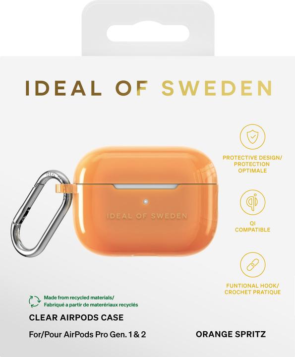 Produktbild iDeal Of Sweden Airpods Pro laadimiskarbiümbris (1/2 gen) Clear Case, Orange Spritz (Kopfhörer Hülle)