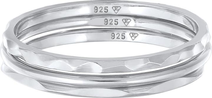 Immagine prodotto Elli Anello a fascia impilabile Set di 3 anelli in argento 925 (56, 925 Argento)