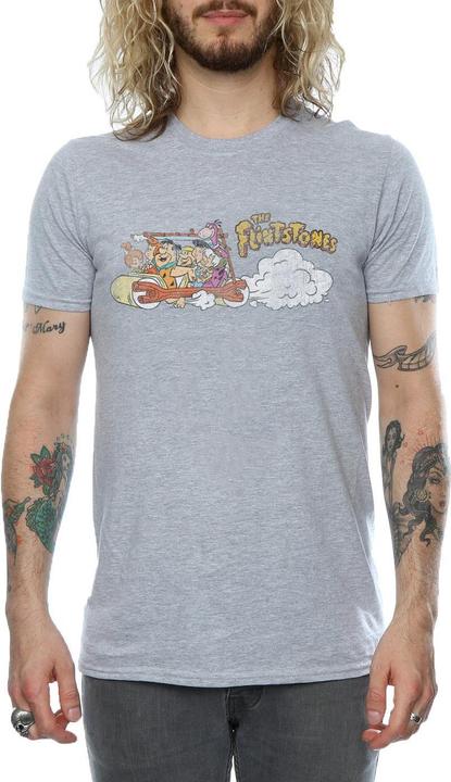 Produktbild The Flintstones Family Car Distressed TShirt (XXL)