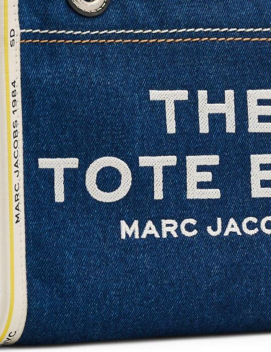 Actual product image Marc Jacobs the small tote in blue denim with embroidered logo