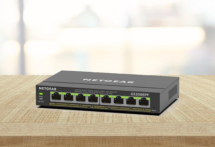 Actual product image Netgear GS308EPP-100PES (8 Ports)