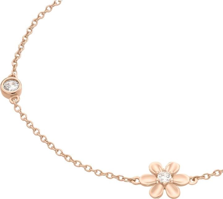 Actual product image S.Oliver Ladies' arm jewellery, 925 sterling silver, zirconia (synth.) | flower (17 cm, Silver 925)