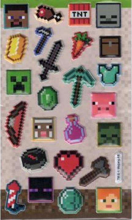 Minecraft Adesivi Soffici Misura Confezione 25