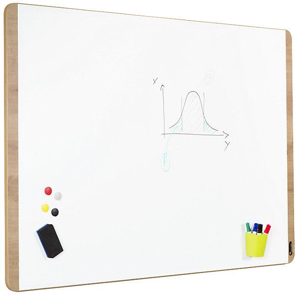 Actual product image Rocada NATURAL whiteboard, frame in wood finish, board white, WxH 1000 x 1500 mm.