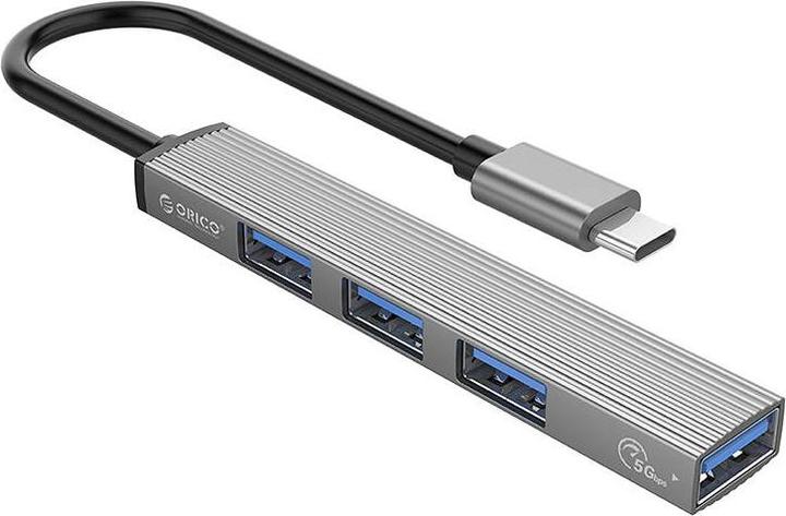 Produktbild Orico USB to USB 3.0 + 3x USB 2.0 Hub Adapter (gray) (USB-C, 3 Ports)