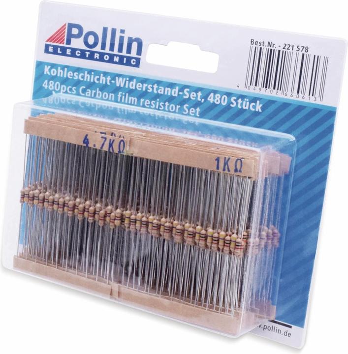 Produktbild Pollini Widerstands Sortiment 480 Stk. E3, 0,25 W