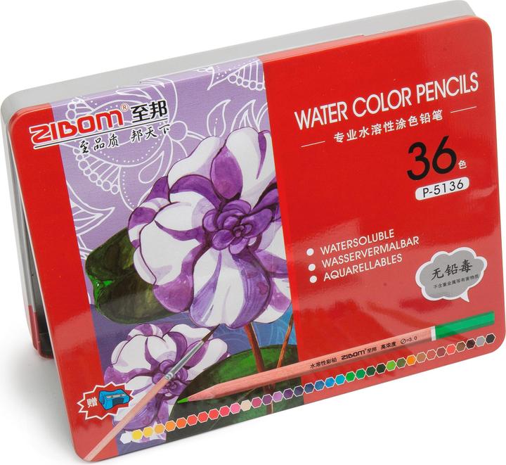 Immagine prodotto VBS Matite acquerellabili, 36 colori, in scatola di metallo (Multi, 36 x)