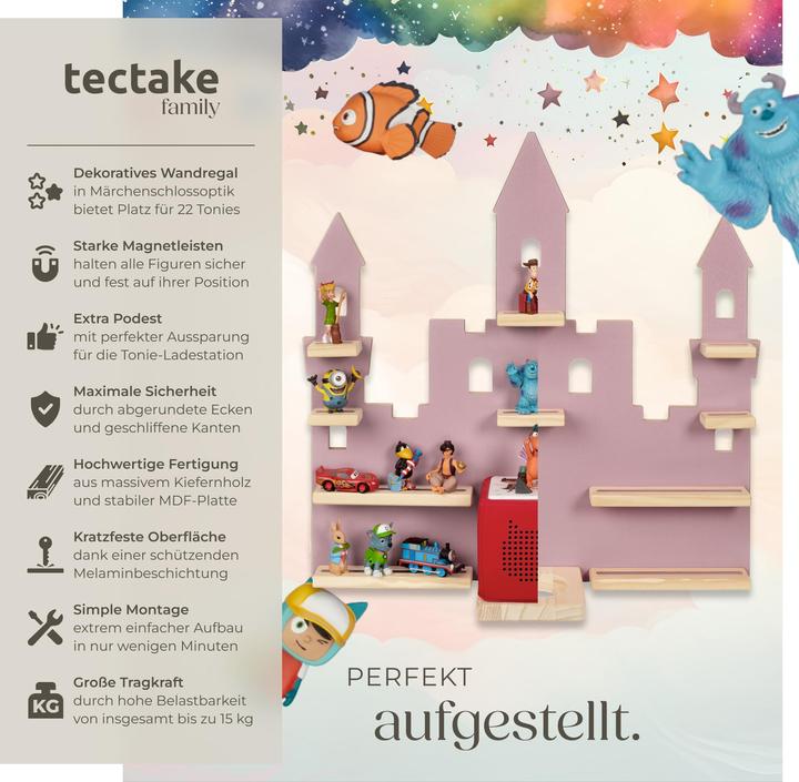 Immagine prodotto tectake Mensola a muro MyLittleStory Princess Castle per fino a 22 Tonies