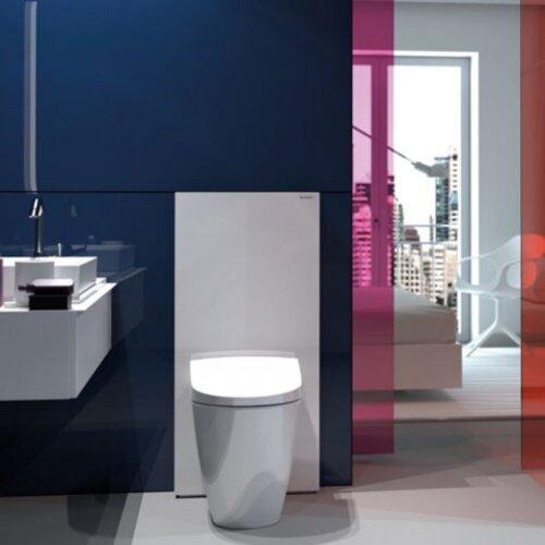 Immagine prodotto Geberit Modulo sanitario Monolith per WC a colonna, 101 cm, attacco acqua laterale, con tubo di coll