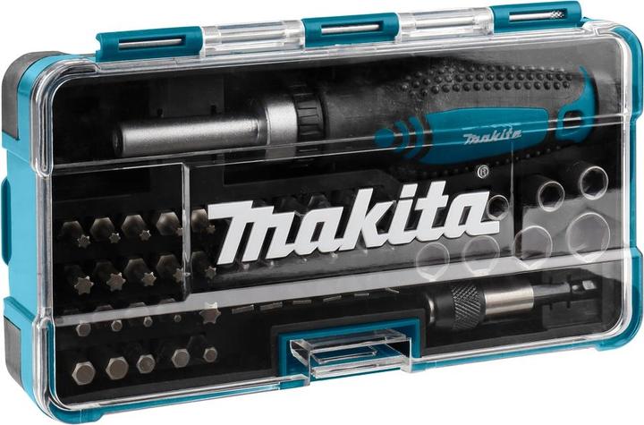 Actual product image Makita Ratchets and Bit set (Hexagon socket TX M10, Hexagon socket TX M15, Hexagon socket TX M20, Hexagon socket TX M30, Cross Phillips PH M1, Cross Phillips PH M2, Cross Pozidriv PZ M1, Cross Pozidriv PZ M2, Cross Phillips PH M3, Hexagon socket TX M40)