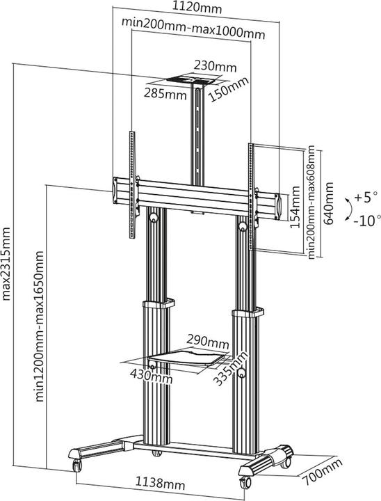 Image du produit Roline Support sur roues (100", 100 kg)