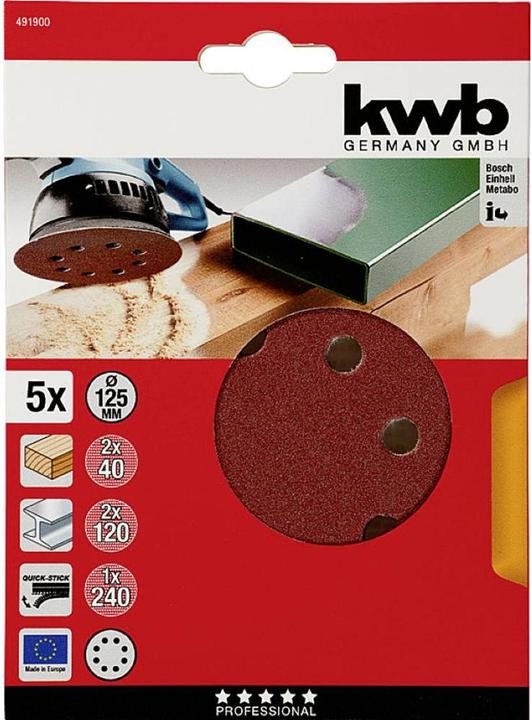 Produktbild kwb Haftschleifscheiben (40, 120, 240)