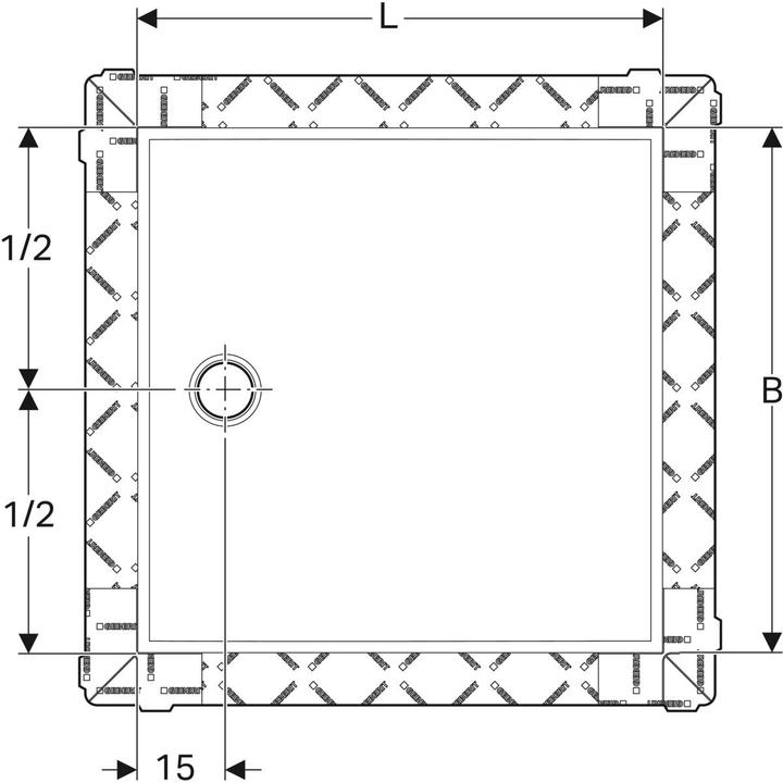 Produktbild Geberit Duschfläche Setaplano, 154.290.11.1, 120x120cm, Höhe 4,5 cm, weiss-alpin