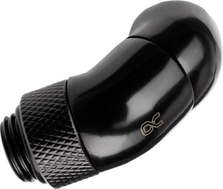 Actual product image Alphacool Icicle angle adapter double 45° rotatable G1/4 AG to G1/4 IG
