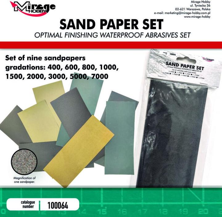 Mirage Hobby MIRAGE SAND PAPER (9 pcs : 400, 600, 800, 1000, 1500, 2000, 3000, 5000, 7000,)