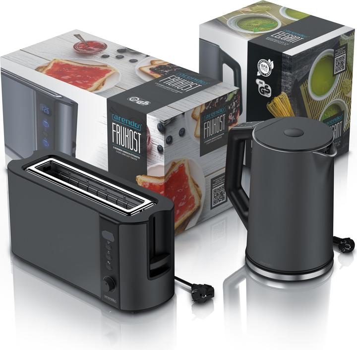 Immagine prodotto Arendo Set per la colazione, bollitore in acciaio inox da 1,5 l con selezione della temperatura e (1.50 l)