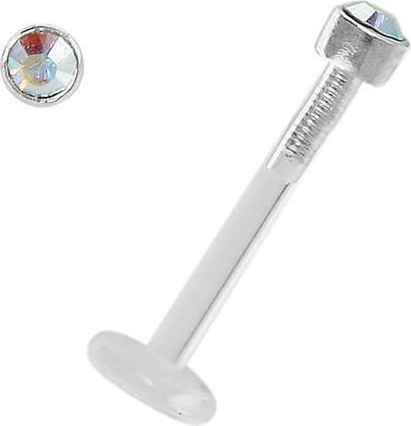 Produktbild Bijouteria Piercing für Lippe/Tragus (Bioplast, Silber 925, Swarovski Kristall)