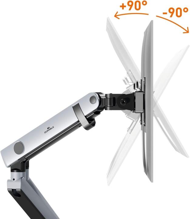 Actual product image Durable Monitor holder. SELECT PLUS w Arm f 2 Mon. tableb. Sil. (Table, 32")