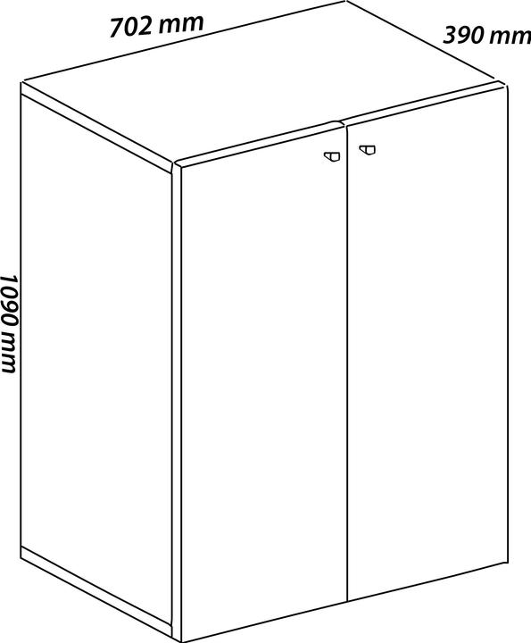 Immagine prodotto VCM Armadio per ufficio Armadio per archiviazione Lona 3 scomparti (70 x 111 x 38 cm)