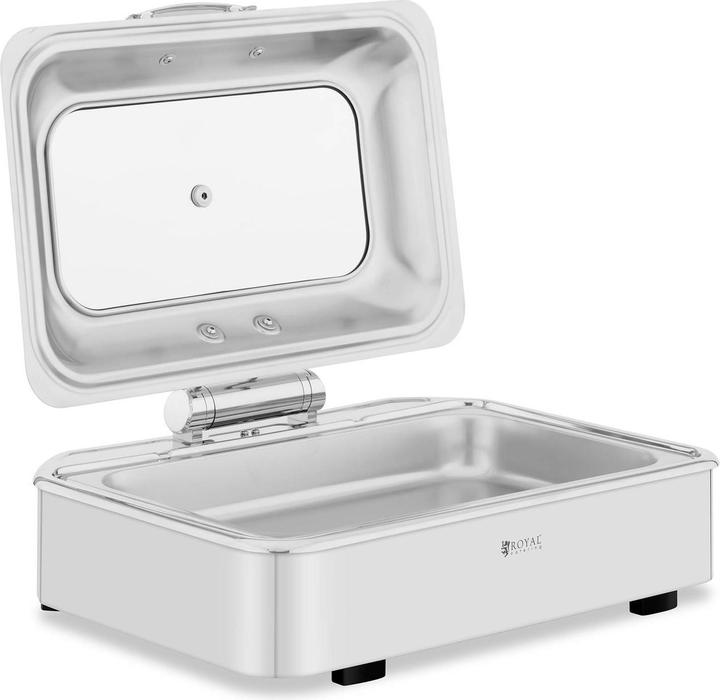 Produktbild Royal Catering Chafing Dish Warmhaltebehälter Speisenwärmer Brennpaste GN 1/1 8,5L Sichtfenster