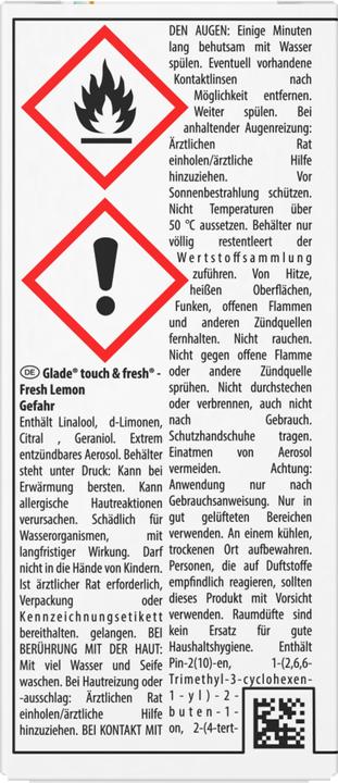 Produktbild Glade One Touch Minispray Nachfüller Limone