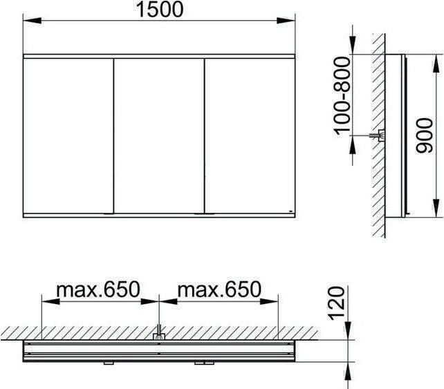 Produktbild Keuco Spiegelschrank ROYAL MODULAR 2.0 Breite 1500mm Höhe 900mm Tiefe 120mm
