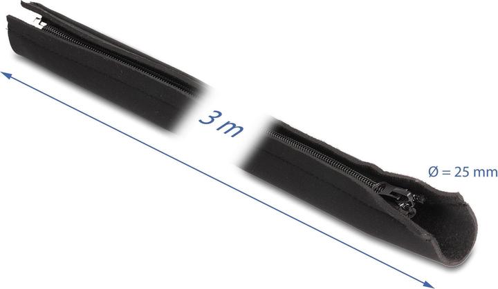 Actual product image Delock Cable conduit with zipper 3 m x 100 mm Black (Cable conduit, 300 cm)