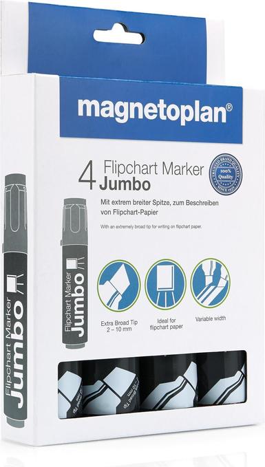 Produktbild Magnetoplan JUMBO - Flipchart Marker (Assortiert, 10 mm, 4 x)