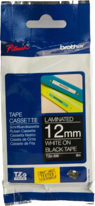 Actual product image Brother TZe-335 (1.20 cm, Black, White)