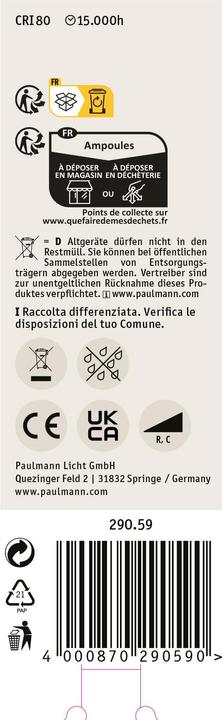 Actual product image Paulmann Deco Pipe (E27, 5.50 W, 520 lm, 1 x, F)