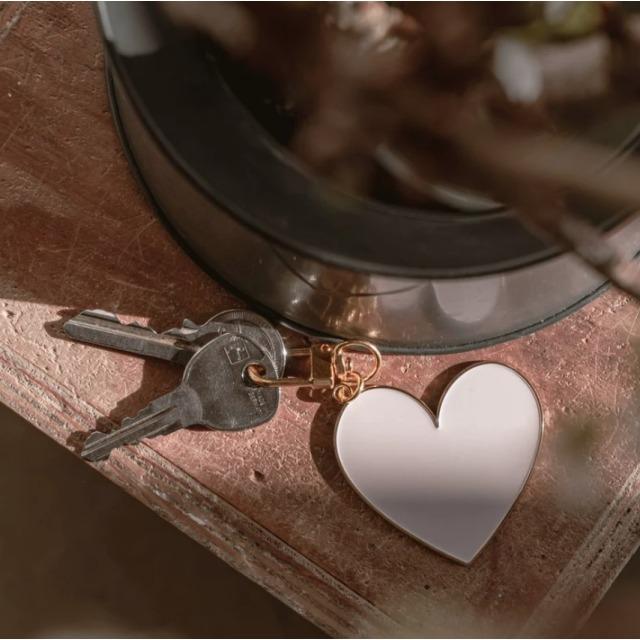 Image du produit Eulenschnitt Porte-clés grand coeur rose - de